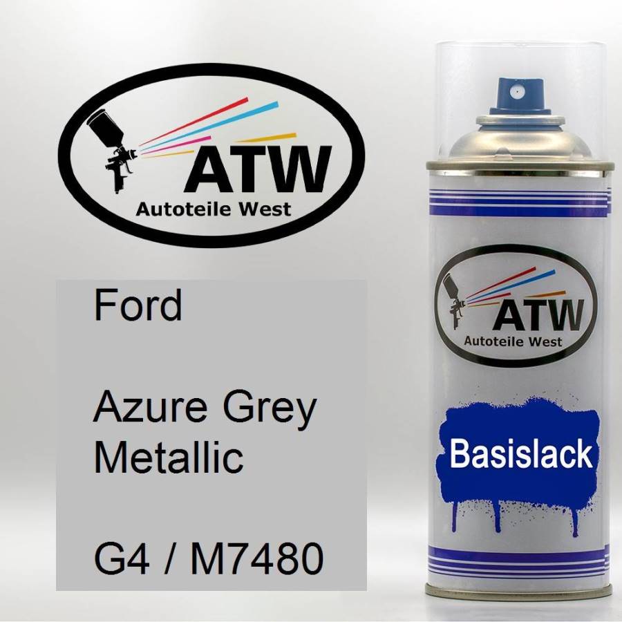 Ford, Azure Grey Metallic, G4 / M7480: 400ml Sprühdose, von ATW Autoteile West.